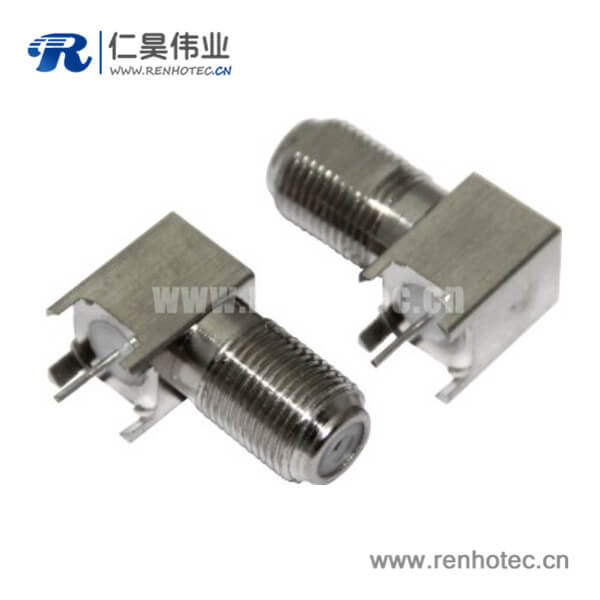 f型接插件母頭pcb 板接插件射頻同軸彎式
